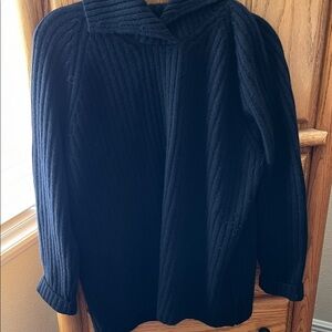 Women’s Lauren Elegant Black Ribbed Sweater